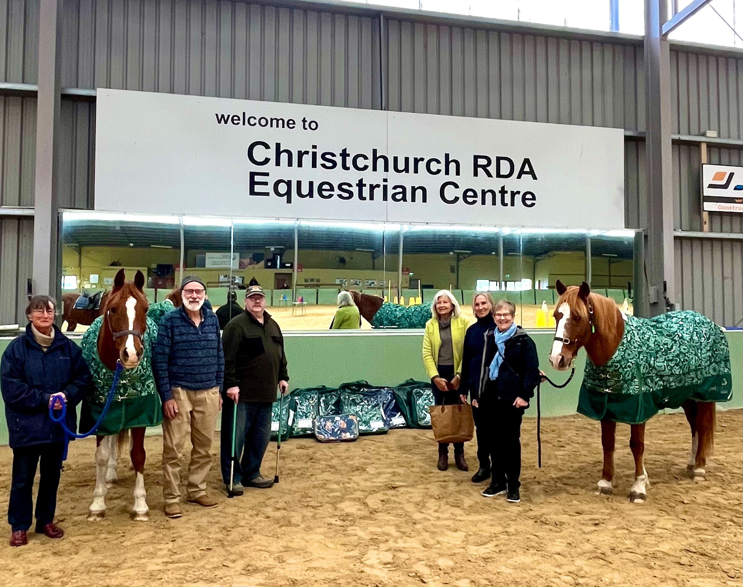 Christchurch RDA May 2024 Presentation of 12 Horse Covers to Christchurch Riding for the Disabled